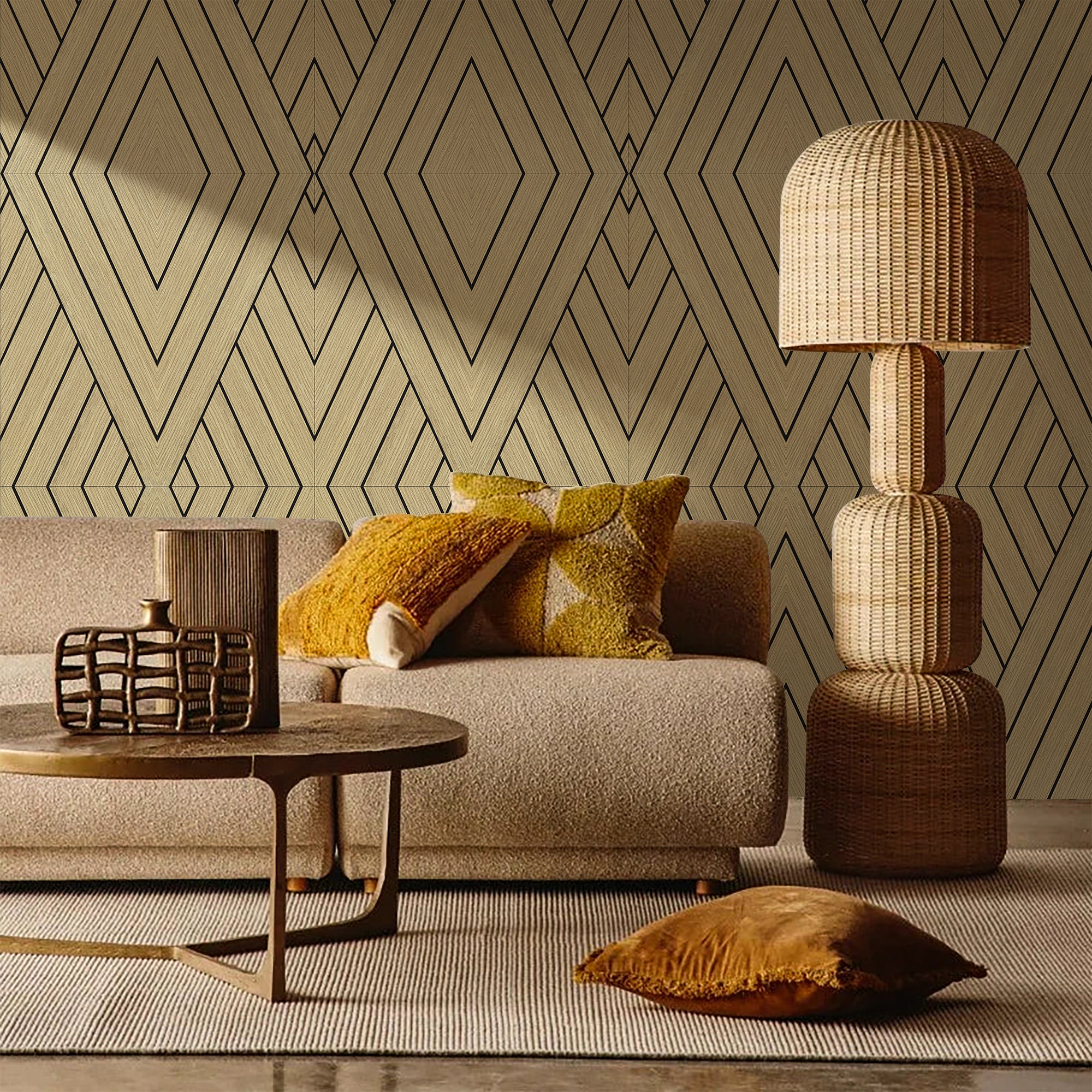 Akustikpaneele 3D Diamond Light Oak 120x60 cm