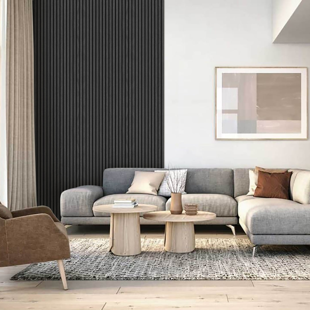 Akustikpaneele Holz Eiche schwarz 240x60 cm