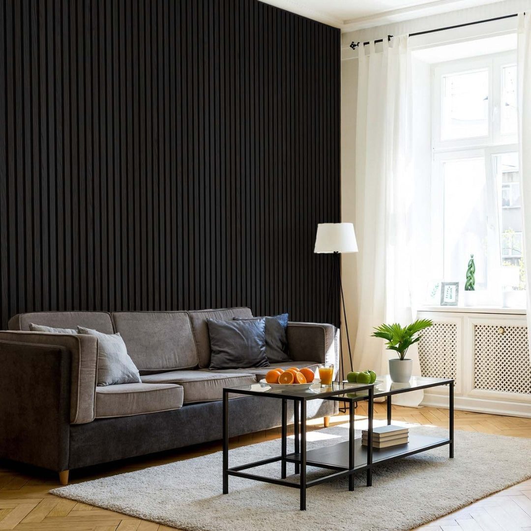 Akustikpaneele Holz Eiche schwarz 240x60 cm