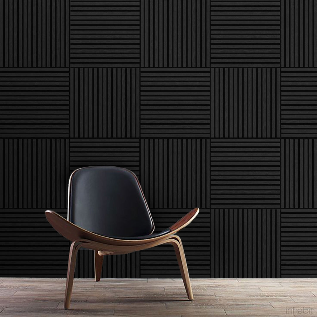 Akustikpaneele Holz Eiche schwarz 60x60 cm