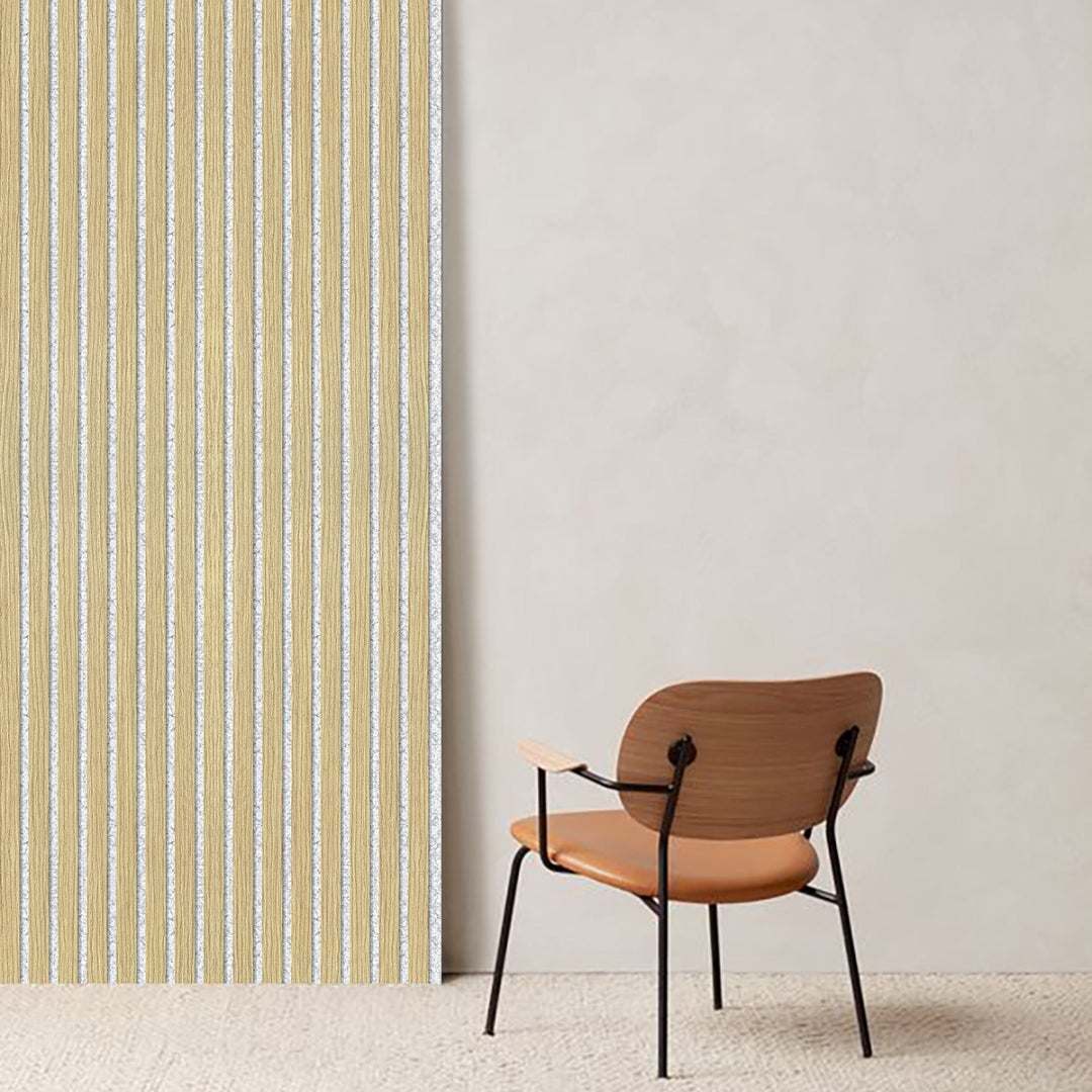 Akustikpaneele Holz Eiche hell graues Vlies 240x60 cm