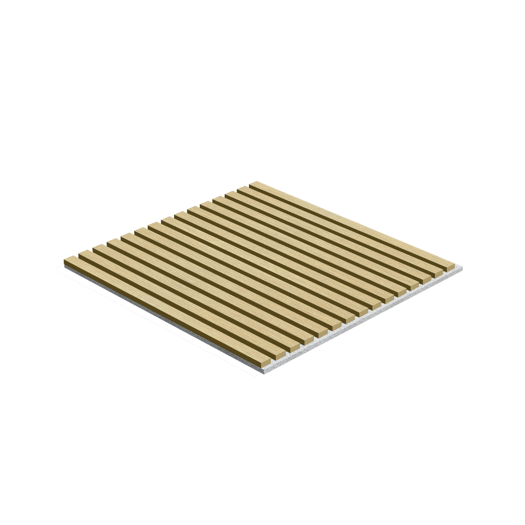 Akustikpaneele Holz Eiche hell graues Vlies 60x60 cm