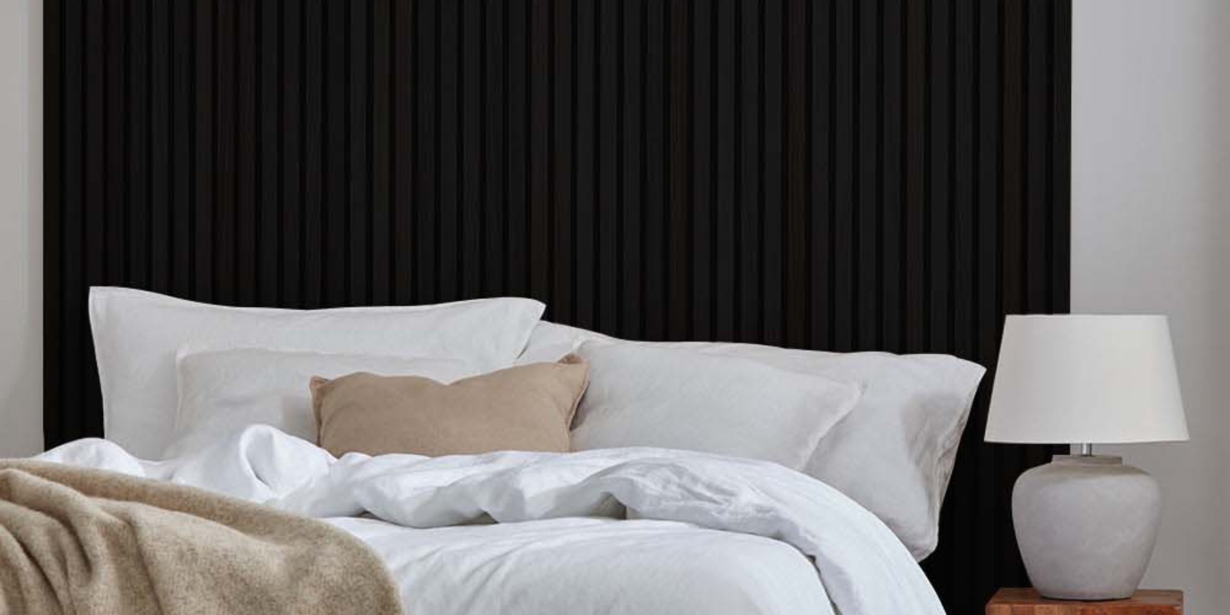 Akustikpaneele Holz Eiche schwarz 240x60 cm