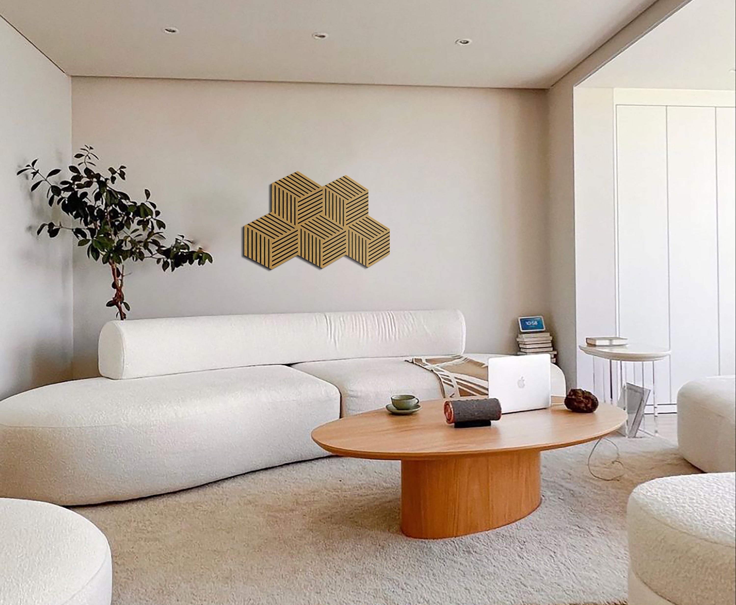 Akustikpaneele Diamond Teak 30.7x26.6 cm