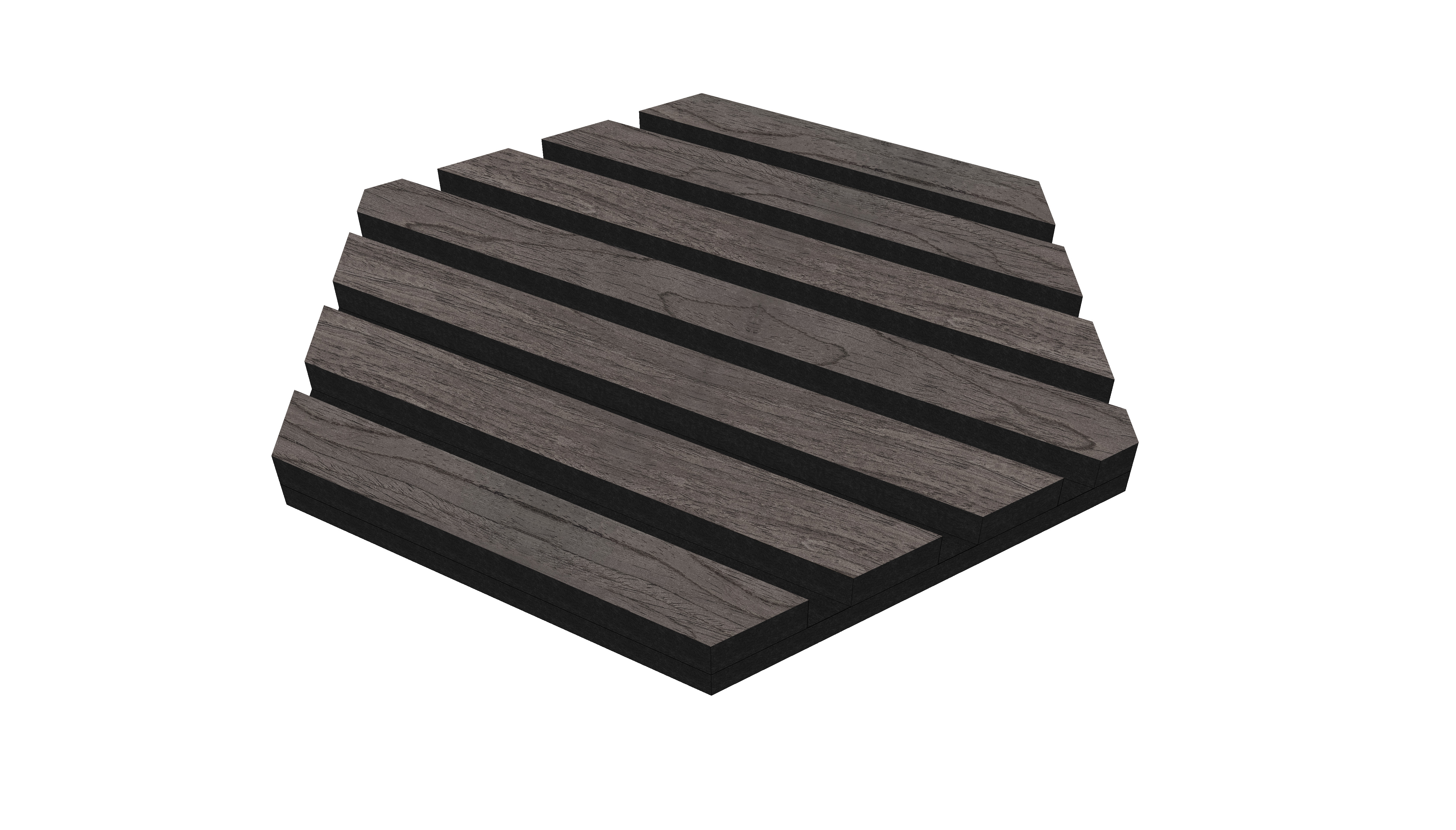 Akustikpaneele Hexagon Holz Ebony 30,8x26,7 cm