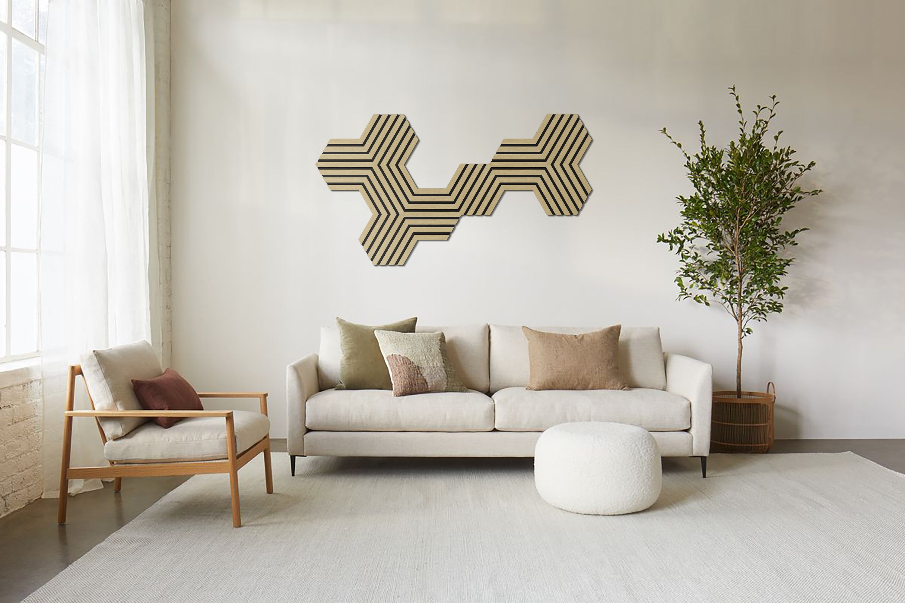 Akustikpaneele Hexagon Holz Light Oak 30,8x26,7 cm