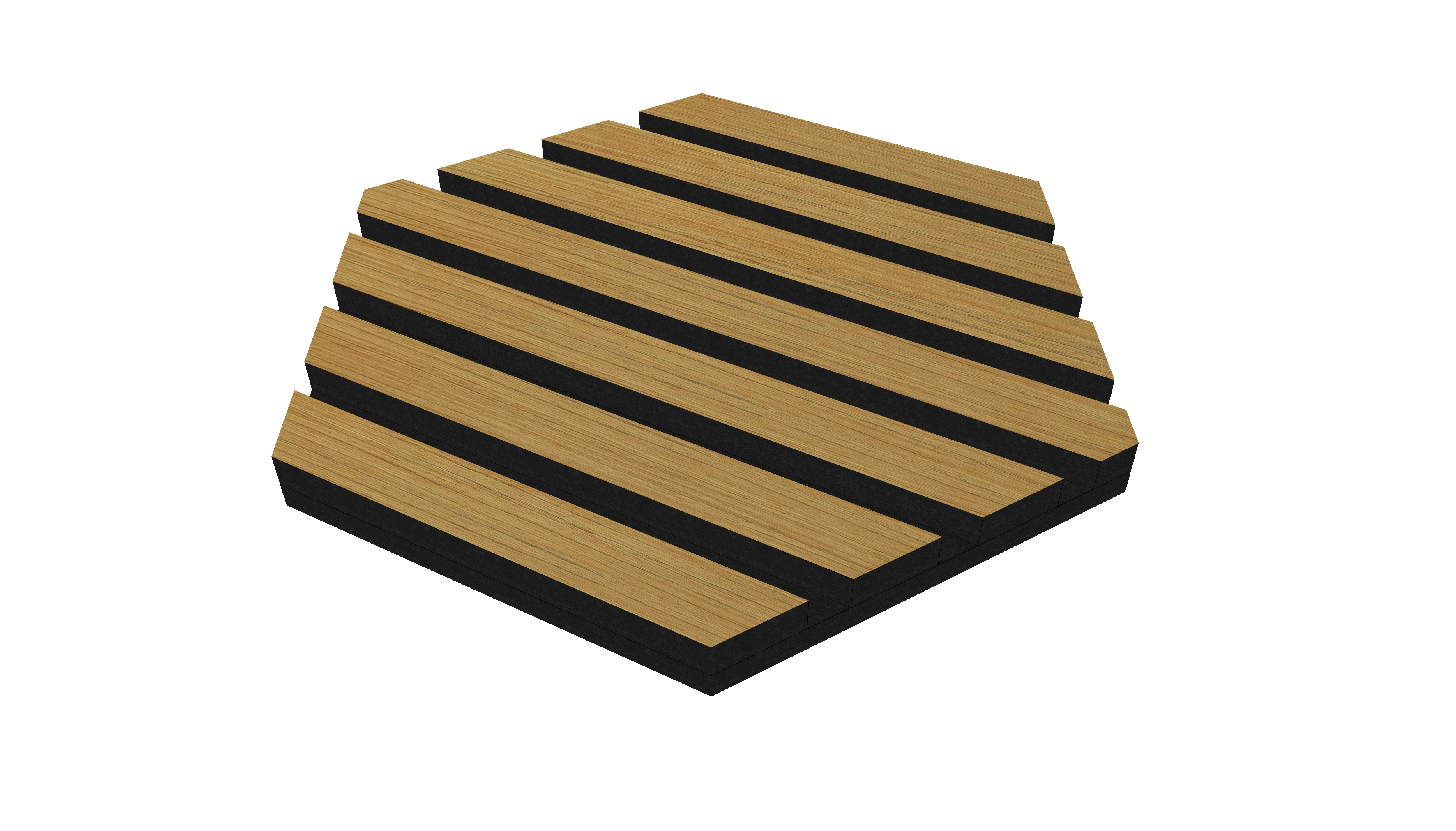 Akustikpaneele Hexagon Holz Teak 30,8x26,7 cm