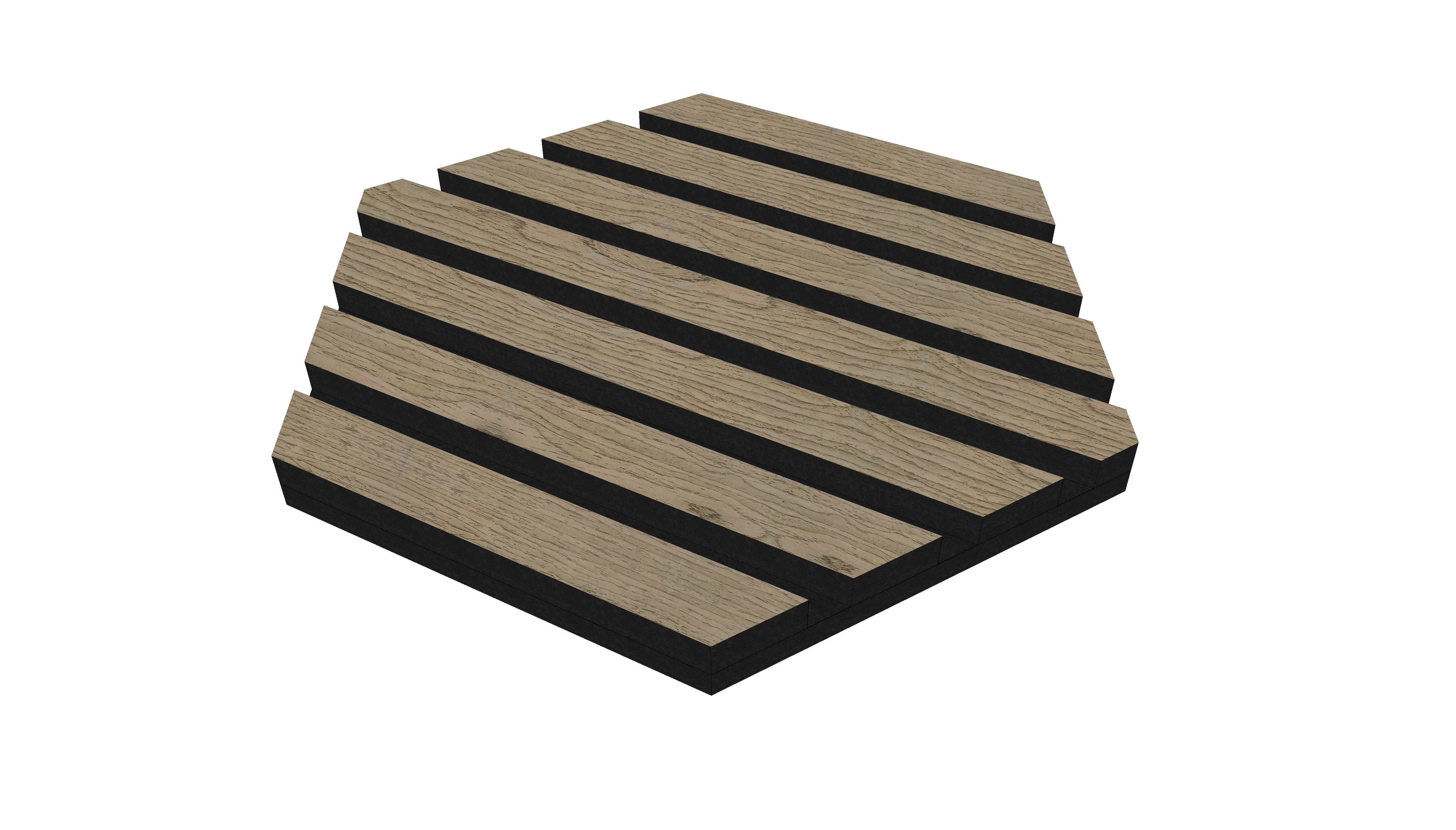 Akustikpaneele Hexagon Holz Walnut 30,8x26,7 cm