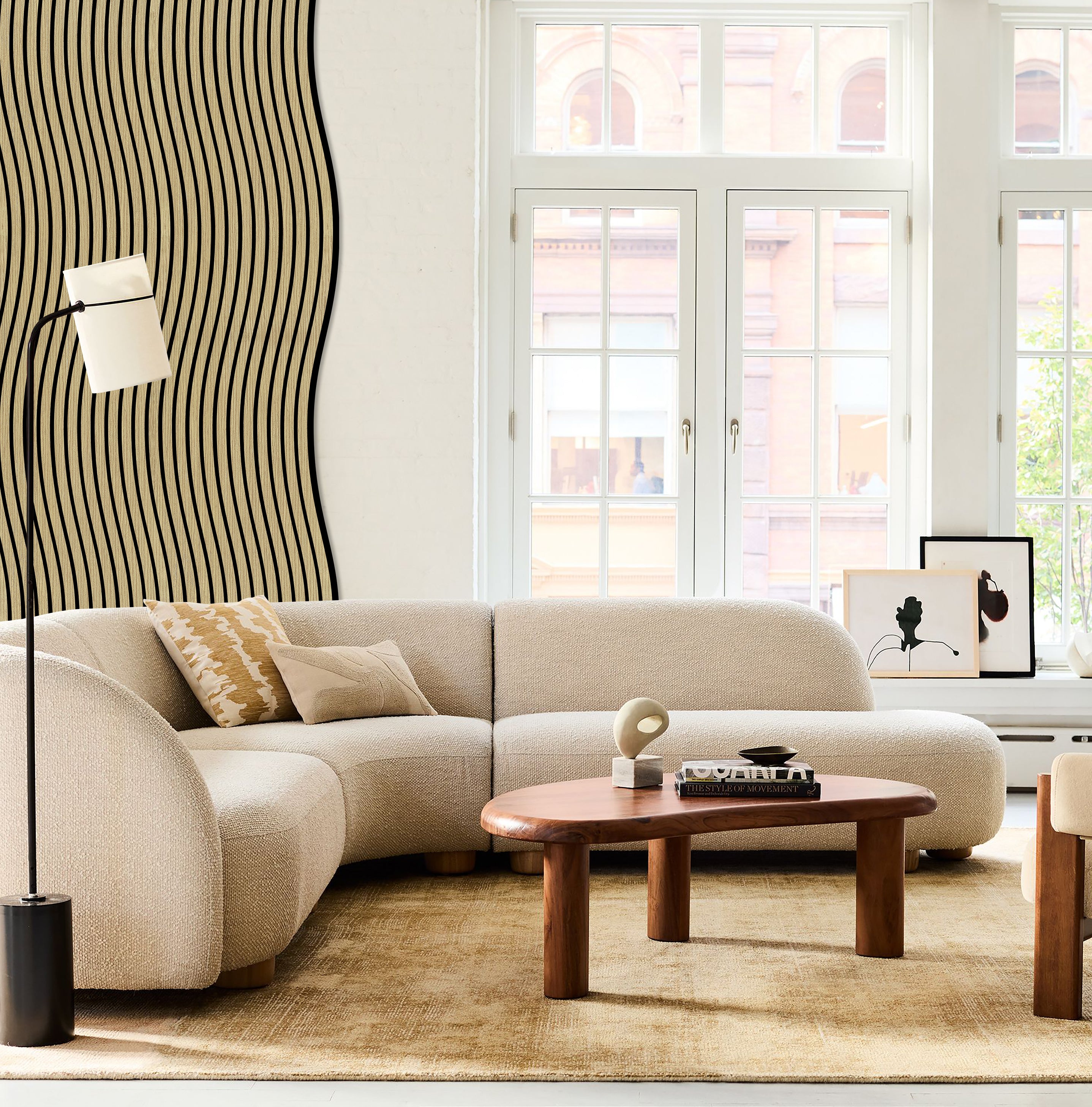 Akustikpaneele Wave Holz Light Oak 240x58.2 cm