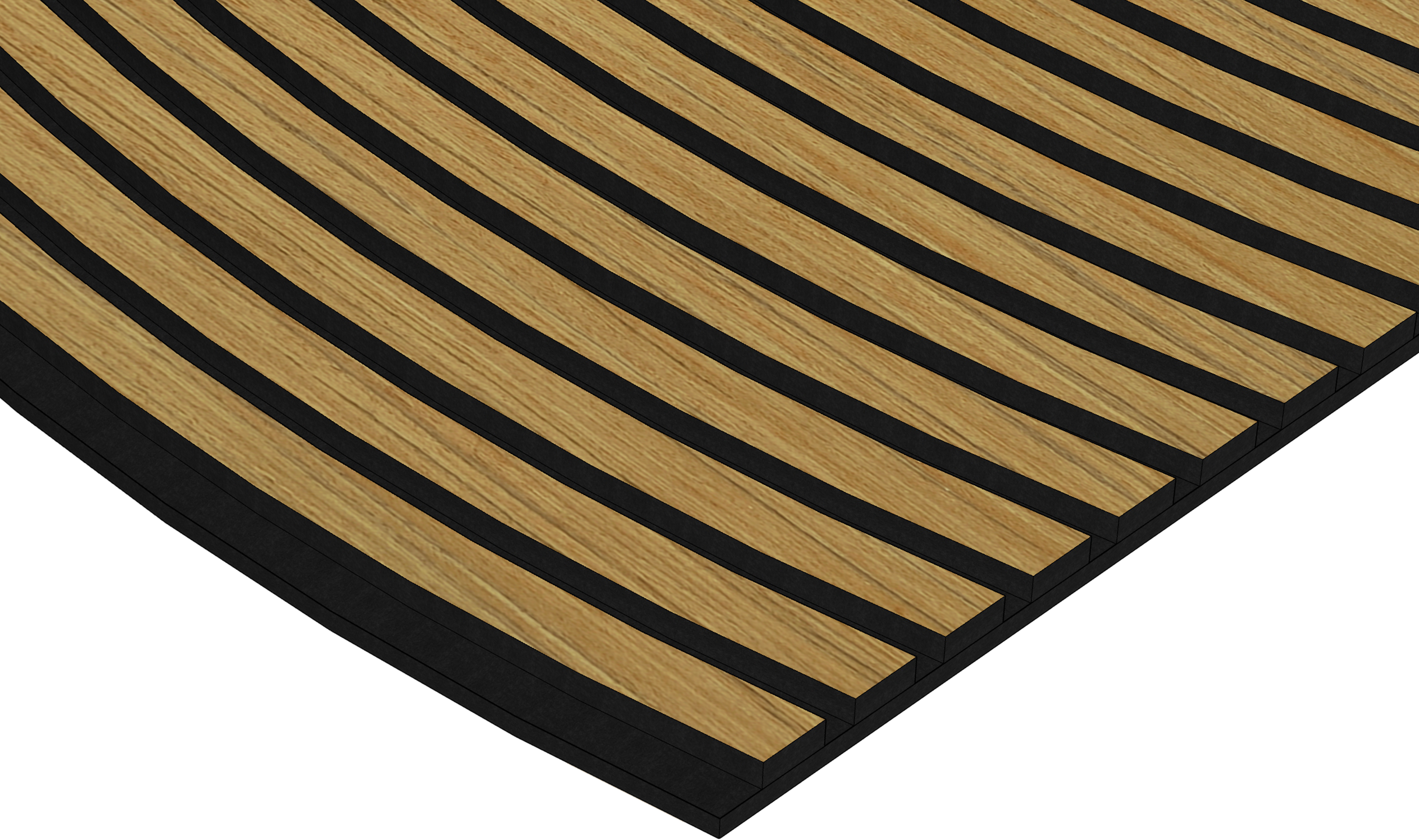 Akustikpaneele Wave Holz Teak 240x58.2 cm