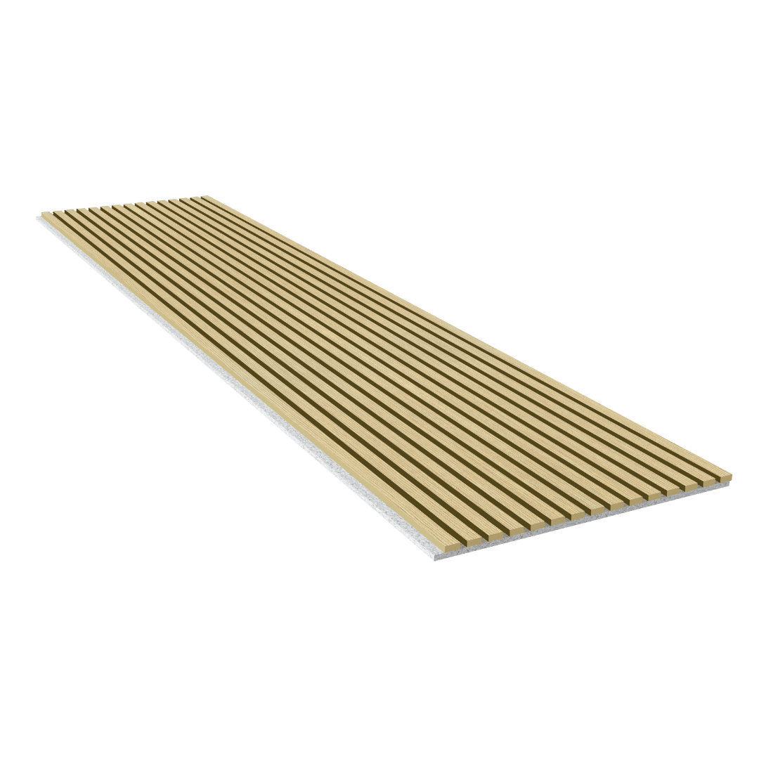 Akustikpaneele Holz Eiche hell graues Vlies 240x60 cm