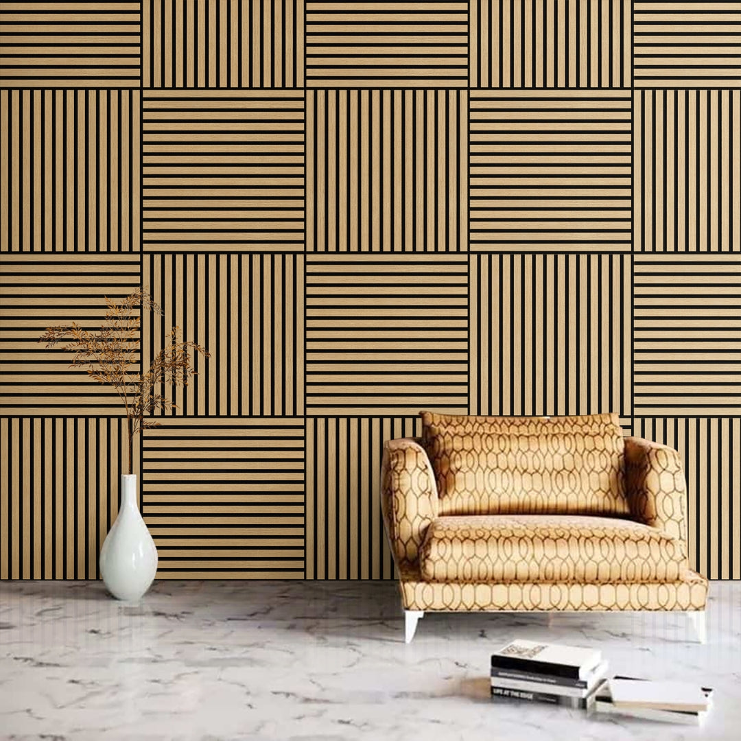 Akustikpaneele Holz Eiche geölt 60x60 cm