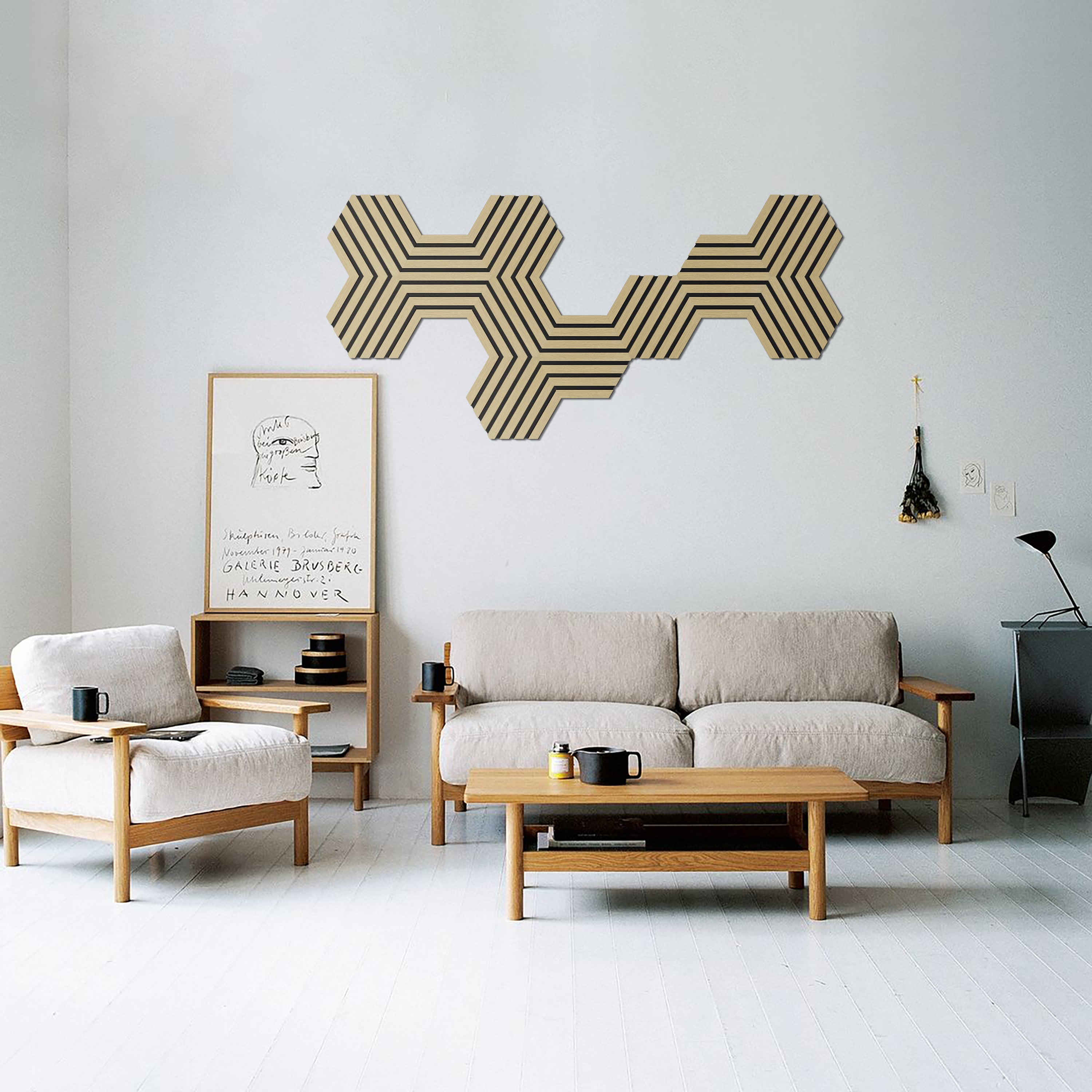 Akustikpaneele Hexagon Holz Light Oak 30,8x26,7 cm