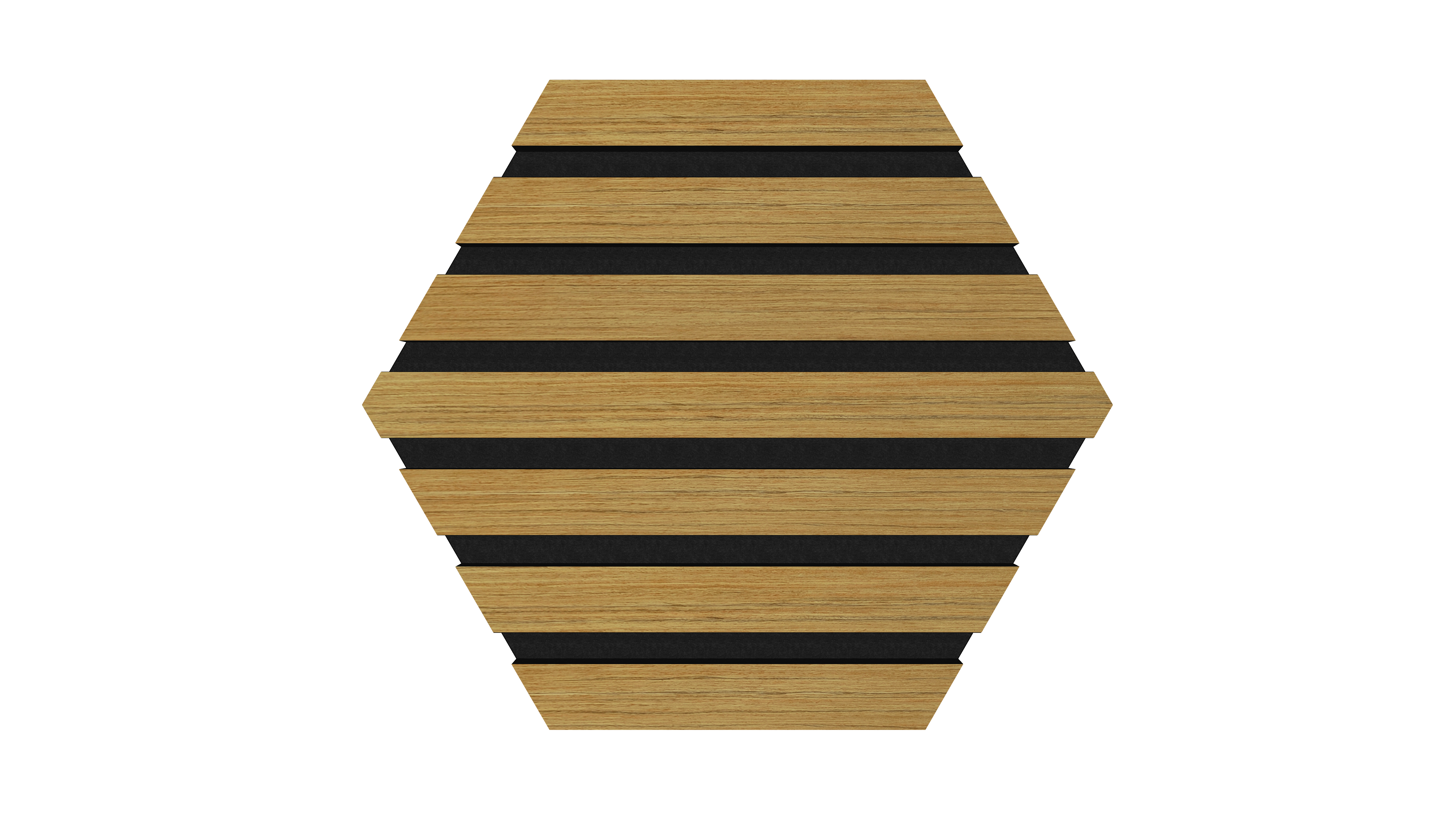 Akustikpaneele Hexagon Holz Teak 30,8x26,7 cm