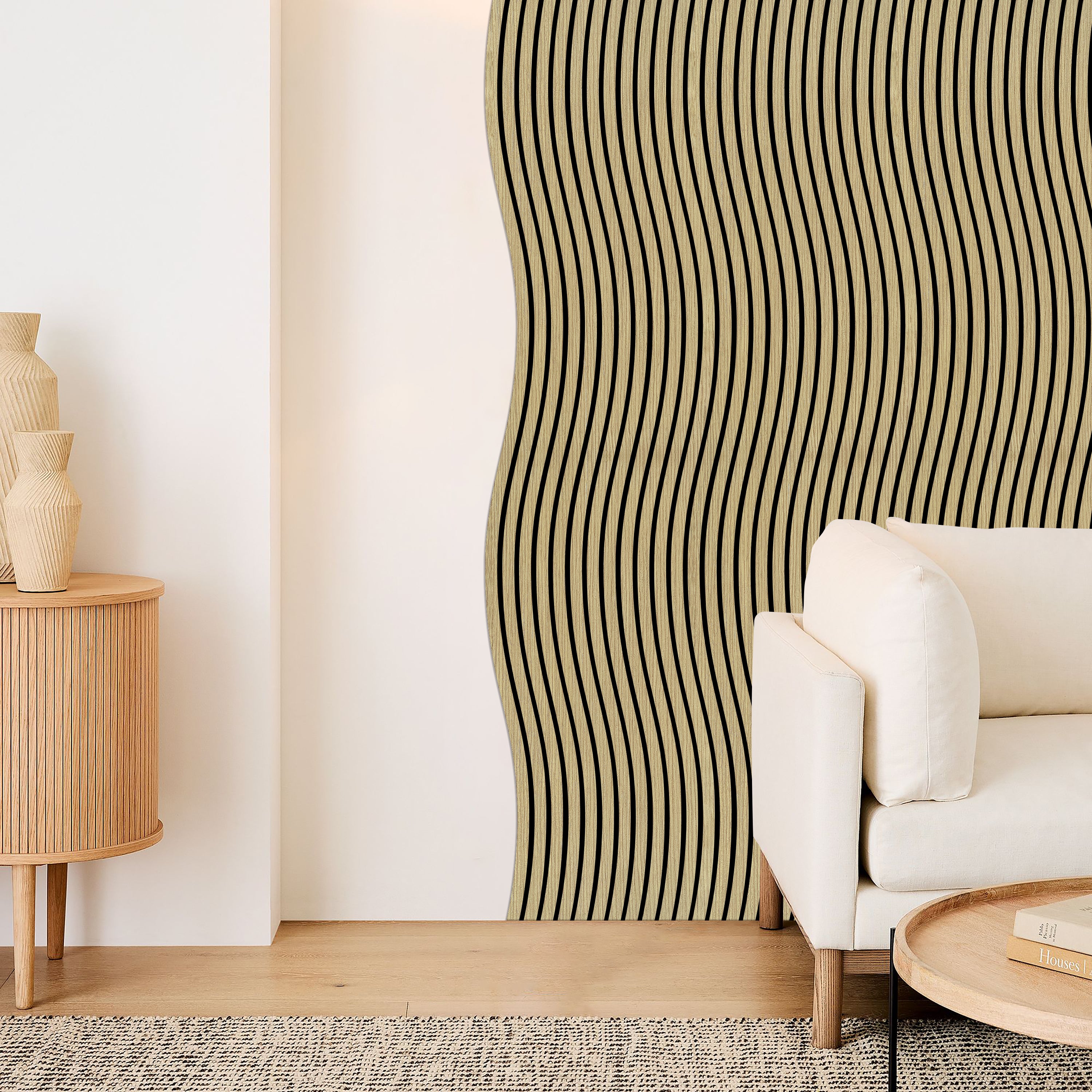 Akustikpaneele Wave Holz Light Oak 240x58.2 cm