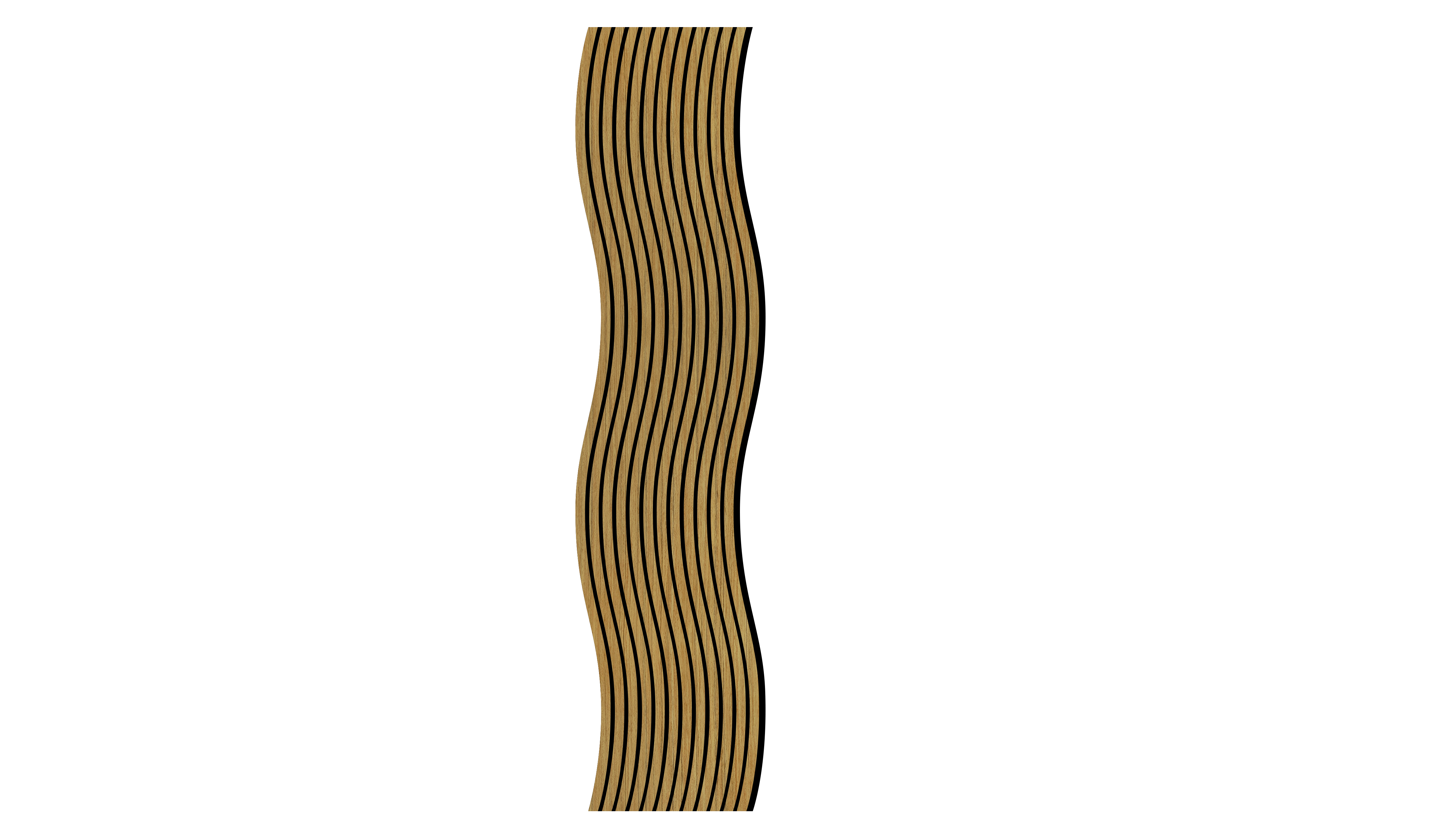 Akustikpaneele Wave Holz Teak 240x58.2 cm