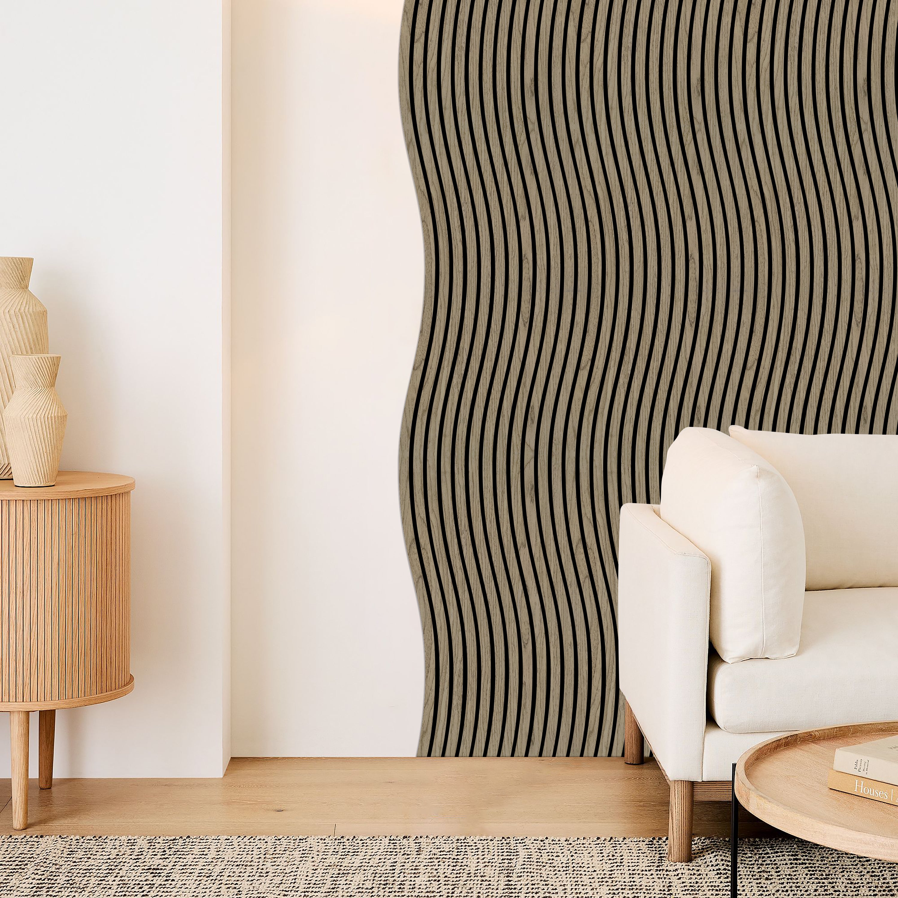 Akustikpaneele Wave Holz Walnut 240x58.2 cm