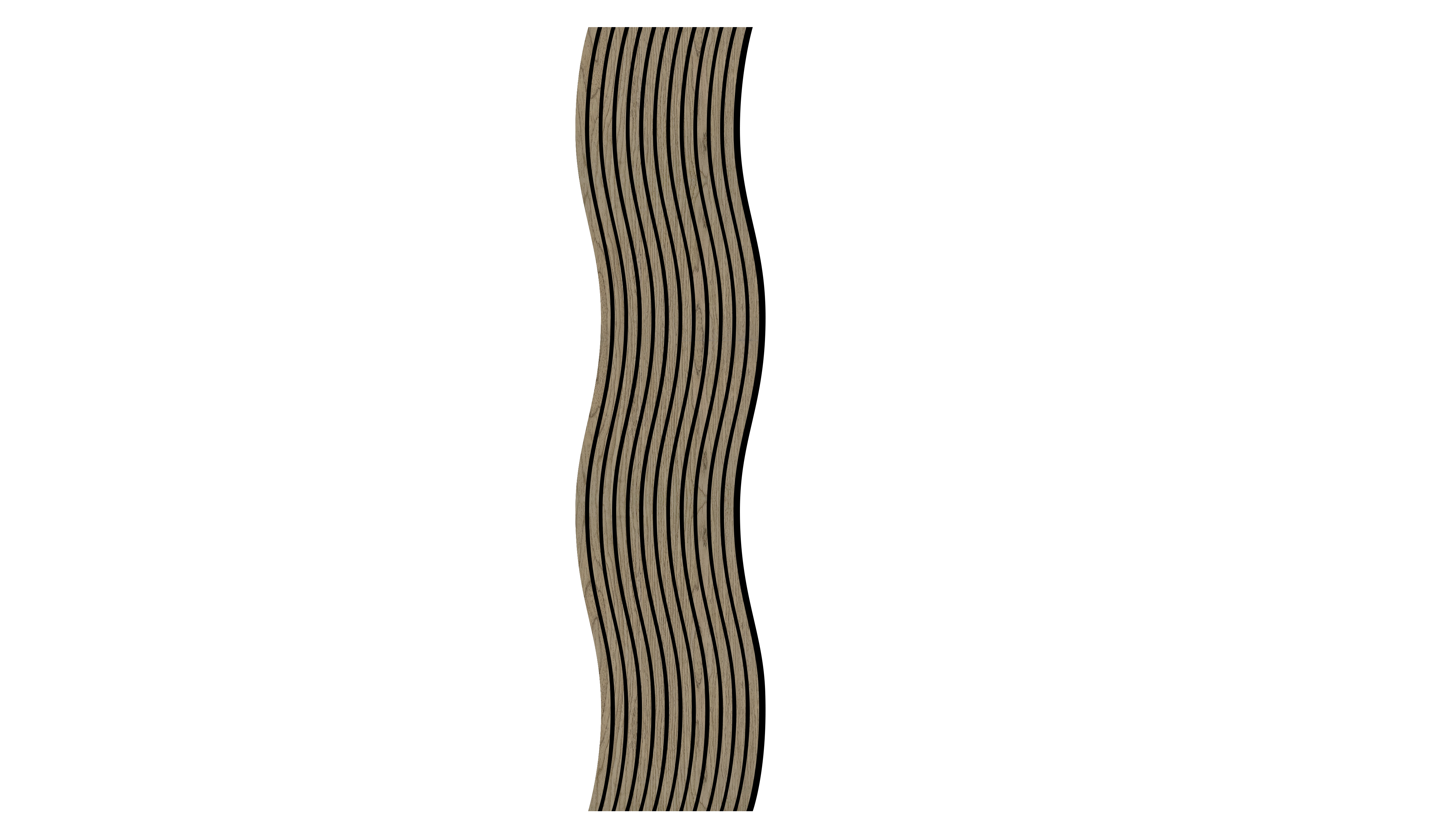 Akustikpaneele Wave Holz Walnut 240x58.2 cm
